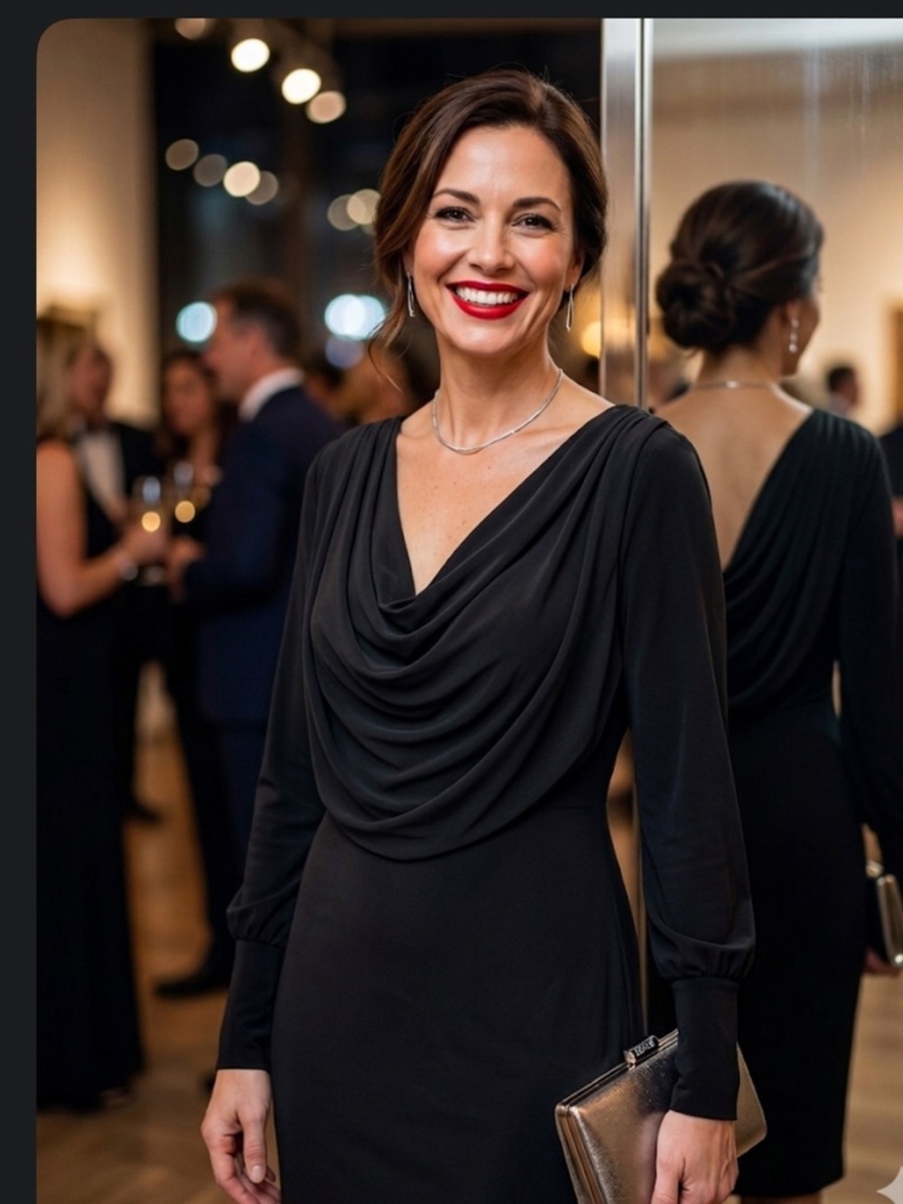 Blacky Dress Berlin Draped Long Sleeve Dress Size 12